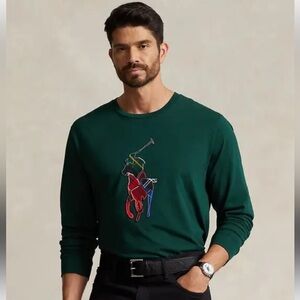 Polo Ralph Lauren Plaid Patchwork Big Pony Jersey Long Sleeve Shirt 3XB NWT